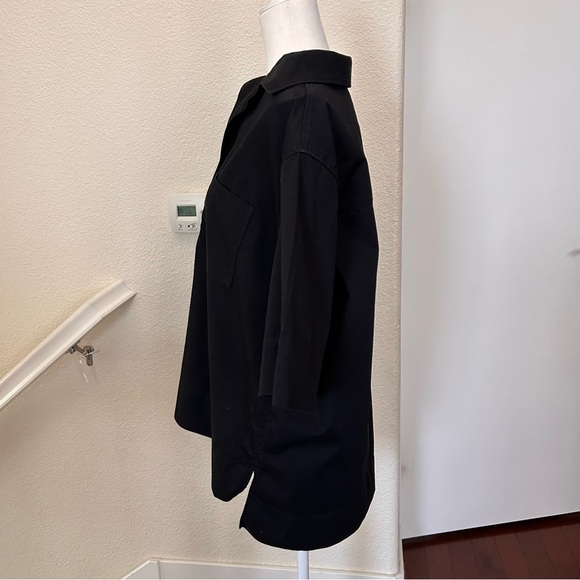 $129 COS Short-Sleeved Resort Shirt size 6 oversized color black 100% cotton - Picture 6 of 10